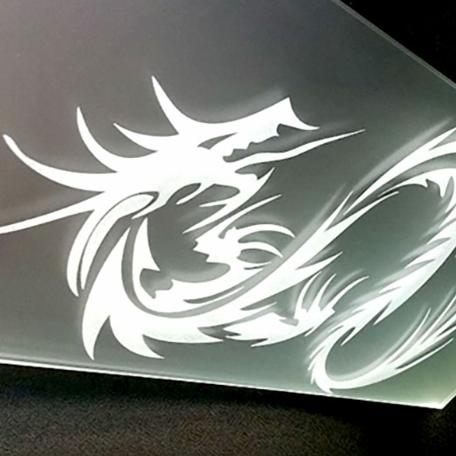355 nm UV Laser frosting on satinato glass